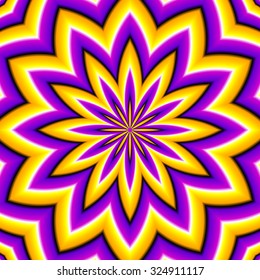 Abstract yellow geometric background (optical expansion illusion). Seamless pattern.