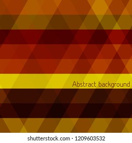 Abstract yellow geometric background with red and brown stripes. Vector graphic pattern