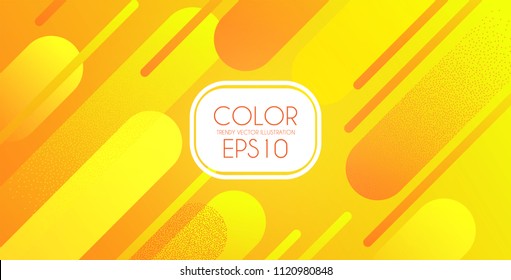 Abstract Yellow Geometric Background. Trendy Color Gradient Design Template. Motion Space. Vector illustration