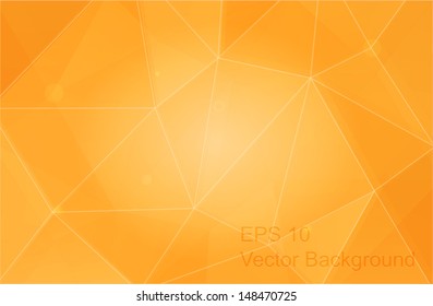 Abstract yellow geometric background, triangulation generic backdrop for design, golden, orange horizontal template