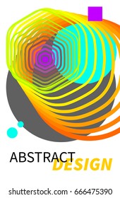 Abstract yellow geometric bright background with hexagon and circle. Template for cover, flyer, brochure. Vector illustration