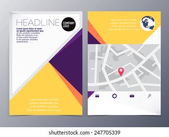 abstract yellow geometric flyer design template vector  for use  as company anual report, poster,flyer 