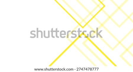 Abstract Yellow Geometric Line Background with Minimalist Diamond Shapes on White Background