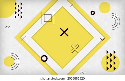 Abstrakter, gelber, geometrischer Hintergrund. Moderne minimale Design-Vorlage. Kann für Banner, Poster, Karten oder Flyer verwendet werden.