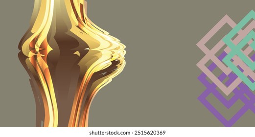 Abstract Yellow geometric shapes  background  for your design