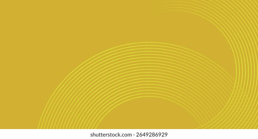 Abstract yellow glowing geometric lines on yellow background. Modern shiny pastel circle lines pattern. Futuristic technology concept. vector illustration