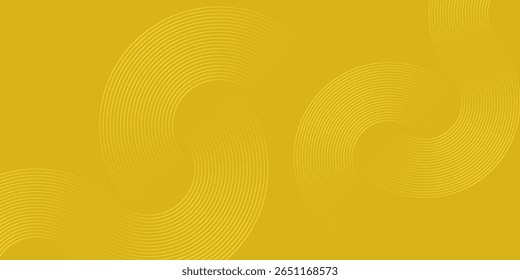 Abstract yellow glowing geometric lines on yellow background. Modern shiny pastel circle lines pattern. Futuristic technology concept. vector modern in presentation, suit for cover.