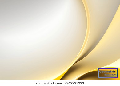Resumen geométrico amarillo y dorado. Aislar sobre fondo blanco. Ilustración vectorial.