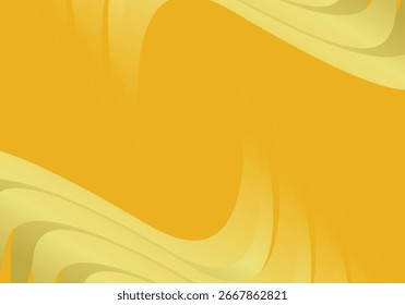 Abstract yellow and gold gradient background features dynamic flowing wavy and curved lines, perfect for covers, women's products, posters, banners, flyers, websites, etc.