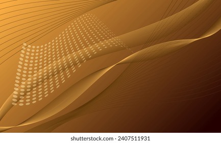 abstract yellow gold with smooth lines wave curves on gradient background