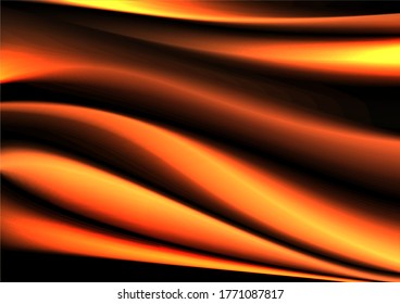 Abstract Yellow golden silk vector background. Yellow golden curtain background.
