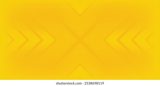 Abstract yellow gradient arrow shape overlay layer background with arrow pattern and shadow. Modern graphic element. Suit for poster, brochure, banner,