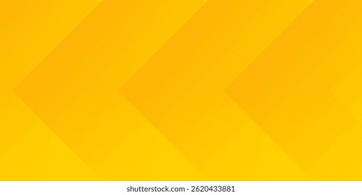 Abstract yellow gradient arrow shape overlay layer background with arrow pattern and shadow. Modern graphic element. Suit for poster, brochure, banner, business, cover, web, flyer. Vector illustration
