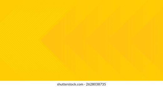 Abstract yellow gradient arrow shape overlay layer background with arrow pattern and shadow. Modern graphic element. Suit for poster, brochure, banner, business, cover, web, flyer. Vector illustration