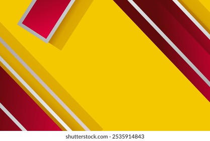 Abstrakter gelber Farbverlauf-Hintergrund mit diagonalen Linien und Formen in Farbe. Vektorgrafik.