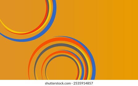 Fundo de gradiente amarelo abstrato com linhas e formas diagonais coloridas. Ilustração vetorial.