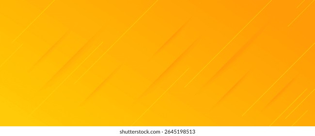 Abstract yellow gradient background with lines and shadows. Header banner. Bright abstract presentation backdrop. Vector illustration