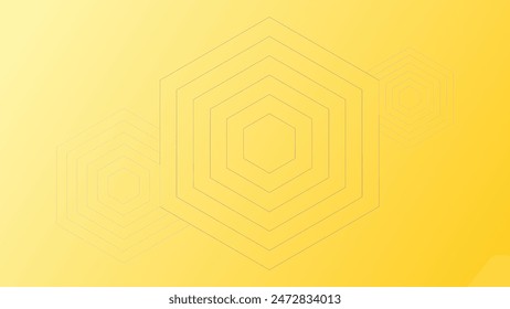 ABSTRACT YELLOW GRADIENT BACKGROUND SMOOTH LIQUID COLORFUL DESIGN WITH GEOMETRIC HEXAGON LINES VECTOR TEMPLATE GOOD FOR MODERN WEBSITE, WALLPAPER, COVER DESIGN 