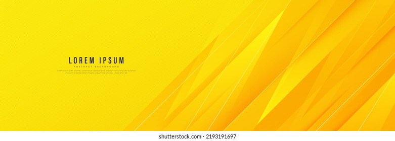 Abstract yellow gradient geometric background with diagonal stripes. Modern yellow horizontal banner template design. Suit for web, cover, brochure, business, poster, presentation. Vector illustration