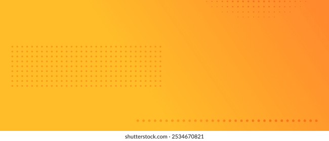 Abstract yellow gradient geometric background with dots. Header banner. Bright abstract presentation backdrop. Vector illustration