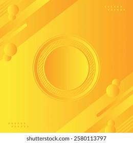 Abstract yellow gradient geometric shape circle background. Modern futuristic background. Can be use for landing page, presentations, and wallpaper backgrounds