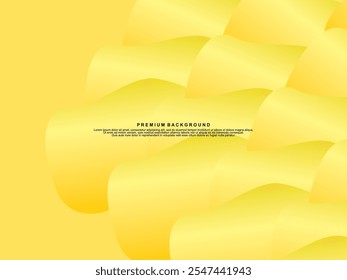 Abstract yellow gradient poster background. Minimalist style cover template with dynamic perspective of 3d geometric shapes. Ideal design for social media, covers, banners, flyers, etc.