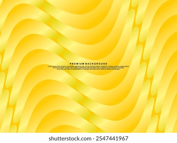 Abstract yellow gradient poster background. Minimalist style cover template with dynamic perspective of 3d geometric shapes. Ideal design for social media, covers, banners, flyers, etc.