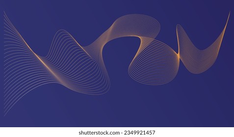 Abstract yellow gradient shade waves line art pattern background 