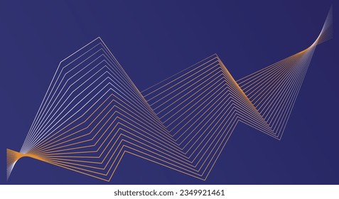 Abstract yellow gradient shade waves line art pattern background 