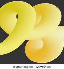 abstract yellow gradient twisted 3d effect vector background