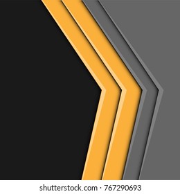 Abstract yellow gray arrow overlap on black blank space design modern futuristic background vector illustration.