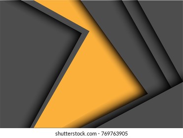 Abstract yellow gray arrow overlap design modern background vector illustration.