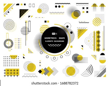 Abstract yellow gray and black geometric shape of modern elements cover design. Use for poster, artwork, template design, ad, print. illustration vector eps10