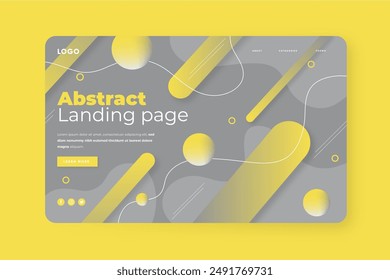 Abstract yellow gray landing page template vector design in eps 10