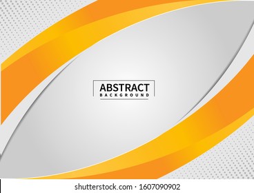 Abstract yellow and gray wave or curved background on gray space design layout template or corporate web banner with halftone. Vector illustration