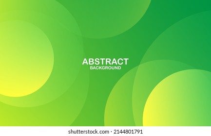 Abstract yellow and green background with circles. Vector illustration