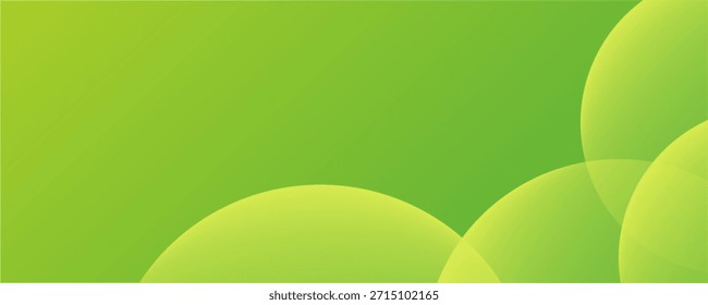 Abstract yellow and green background with circles. Vector illustration