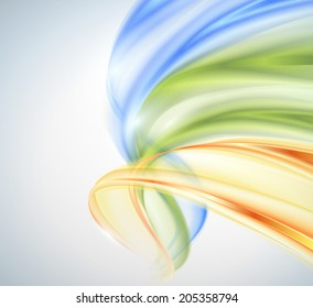 Abstract yellow green blue wave background