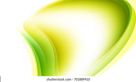 Abstract Yellow and Green gradient curve background