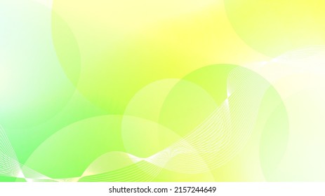 Abstract yellow and green gradient waves background. Glowing lines on green background