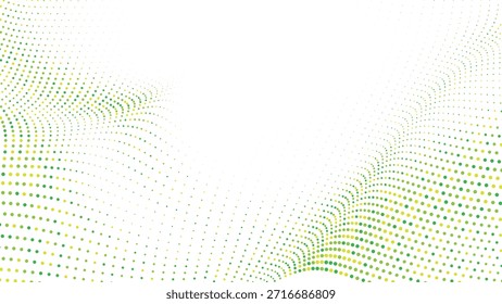 Fondo de onda de semitono verde amarillo Abstractas con Ilustración vectorial de movimiento punteado