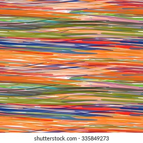 Abstract yellow green and red pencils scribble with black dots.Hand drawn with paint brush seamless background.Modern hipster style design.