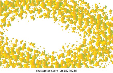 Abstract Yellow Green Splatter Frame with Central White Space
