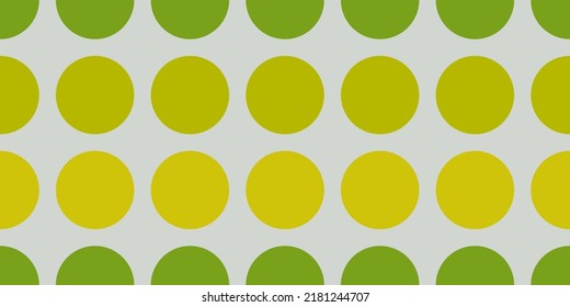 Abstract Yellow And Green Spots of Various Sizes Pattern, Geometric Mosaic Texture on Grey Background - Vector Design