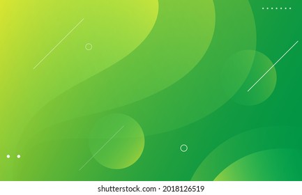 Abstract yellow and green wave background. Dynamic shapes composition. Cool background design for posters. Vector illustration