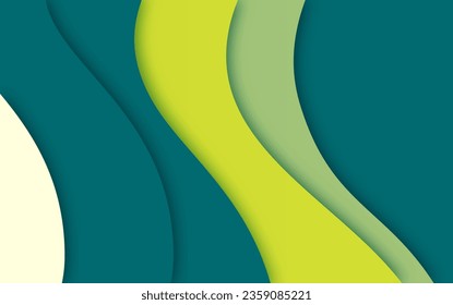 Abstract yellow green wave background for design element	
