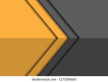 Abstract yellow grey arrow direction design modern futuristic background vector illustration.