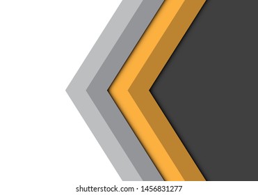 Abstract yellow grey arrow direction isolated design modern futuristic background vector illustration.