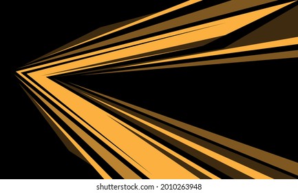 Abstract yellow grey arrow line speed direction on black design modern futuristic background vector illustration.