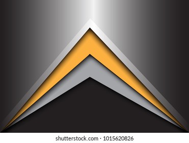 Abstract yellow grey arrow on dark metal design modern futuristic background vector illustration.